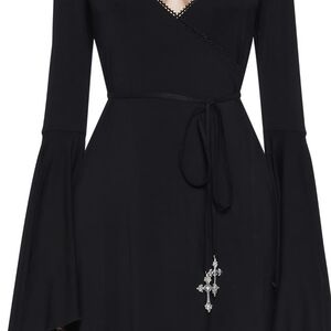 WIDOW Wrap Dress With Crosses